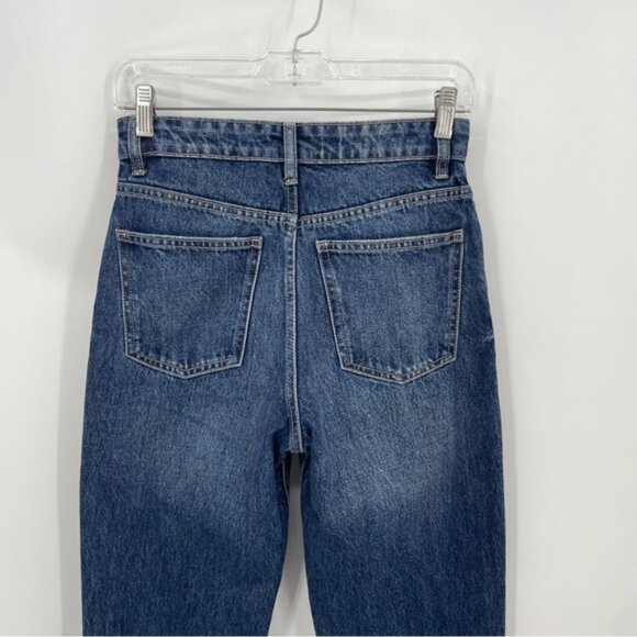 Zara High Waisted Flare Jeans Full Length Dark Blue Wash Size 2 4365 210 401 - Picture 5 of 10